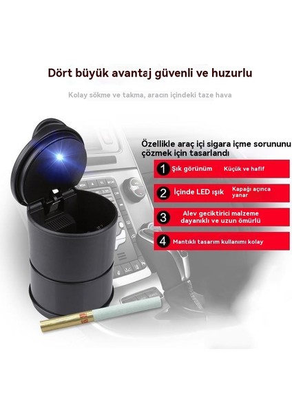 Yaratıcı Gece Lambası Yüksek Sıcaklığa Dayanıklı 4s Kapaklı Araba Küllüğü (Yurt Dışından) modelleri