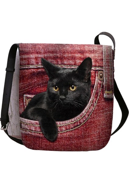 Kadın Akın Kumaş Polyester Açık Günlük Kedi Baskı Hafif ve Dayanıklı Taşıma Çantası (Yurt Dışından)