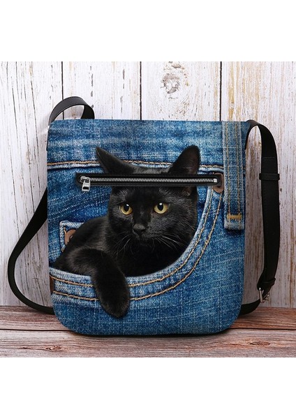 Kadın Akın Kumaş Polyester Açık Günlük Kedi Baskı Hafif ve Dayanıklı Taşıma Çantası (Yurt Dışından) fiyatları