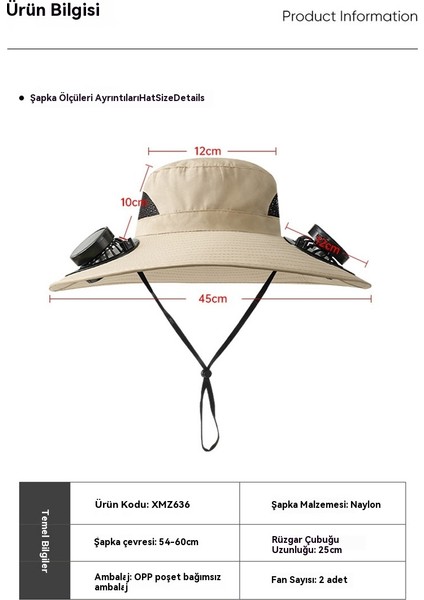 Fan Güneş Şapkası ile Erkek Açık Tırmanma Balıkçılık Güneşlik (Yurt Dışından) modelleri