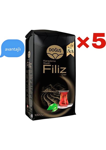 Filiz Siyah Çay 1 kg × 5