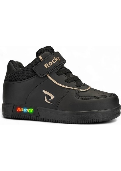 Wolf Erkek Çocuk Ortopedik Rahat Kaymaz Taban Siyah Sneaker