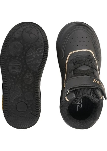 Wolf Erkek Çocuk Ortopedik Rahat Kaymaz Taban Siyah Sneaker modelleri