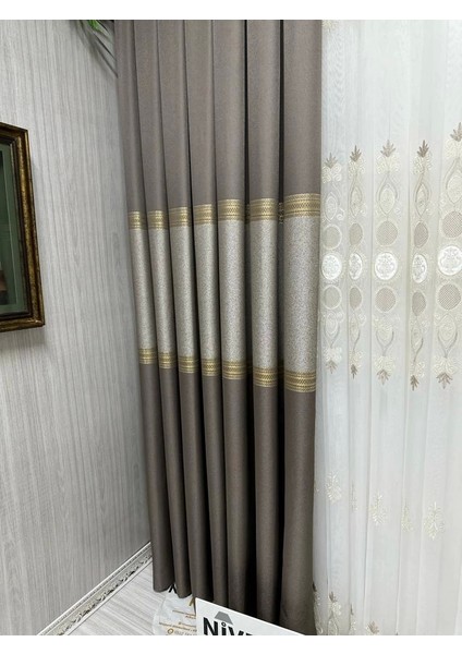 Nivemeshome Manavgat Toprak FT632113 V-5301 1/3 Sık Pileli Fon Perde Apm fırsatları