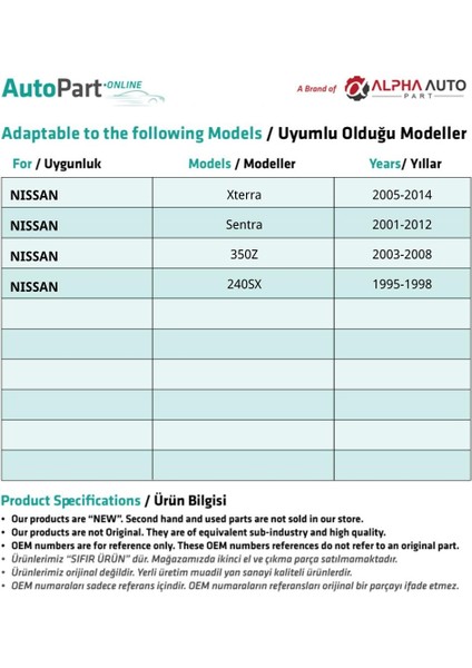 Nissan için 50 Adet Tampon Klips modelleri