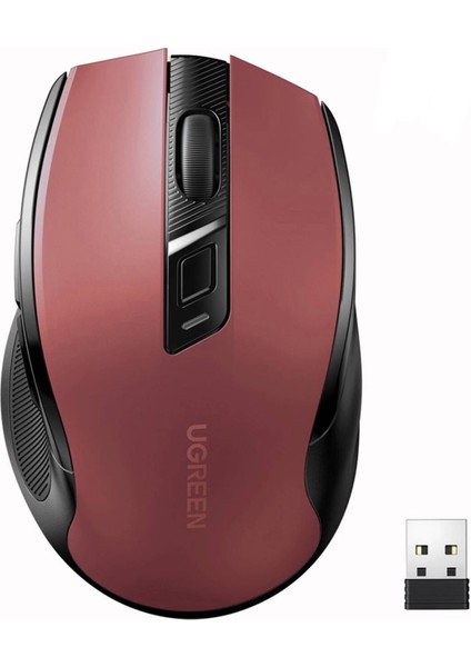4000 Dpı Ergonomik Sessiz Kablosuz Optik Mouse, Kırmızı, 25752