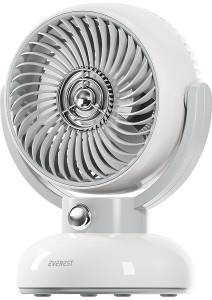 EFN12 Krem 1200MAH 3 Hız Kademe LED Işıklı Retro Masaüstü USB Fan modelleri