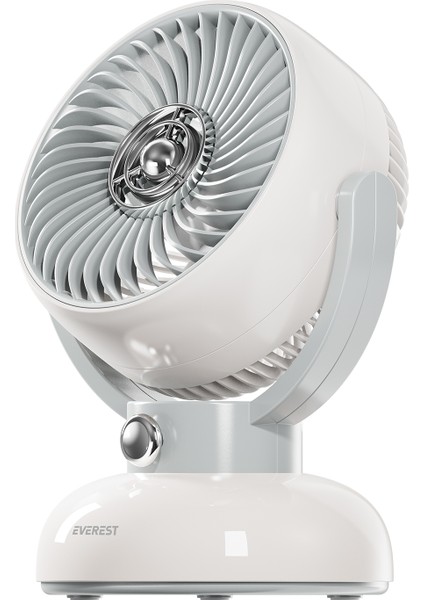 EFN12 Krem 1200MAH 3 Hız Kademe LED Işıklı Retro Masaüstü USB Fan fırsatları