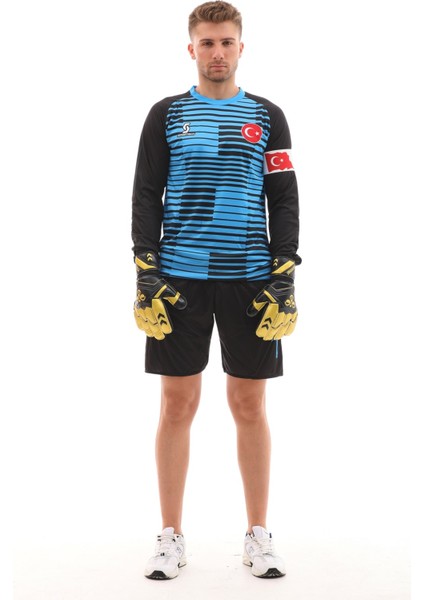 Sünger Destekli Kaleci Forma Takımı, Mavi-Siyah K0144