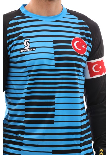 Sünger Destekli Kaleci Forma Takımı, Mavi-Siyah K0144