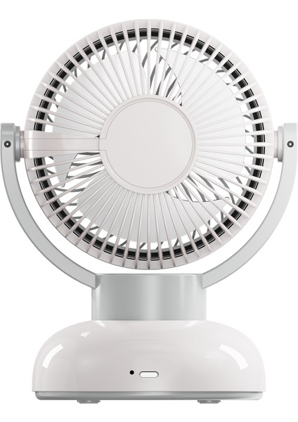 EFN12 Krem 1200MAH 3 Hız Kademe LED Işıklı Retro Masaüstü USB Fan