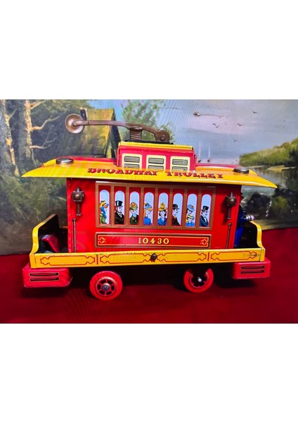 1970’S Japon Modern Toys Teneke Tramvay 26 cm 18 cm 11 cm Ölçülerinde