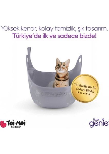 Yüksek Duvarlı Kolay Temizlenen Kedi Kum Kabı, Yumuşak, Esnek ve Taşınabilir Premium Kedi Tuvalet