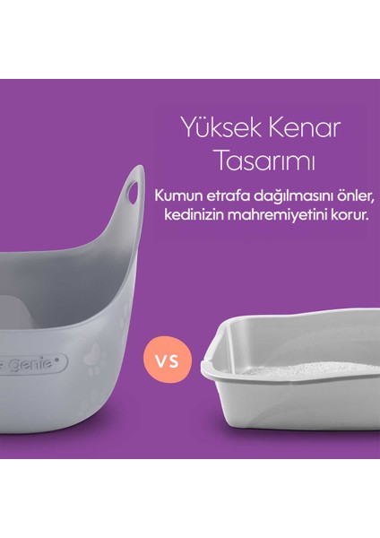 Yüksek Duvarlı Kolay Temizlenen Kedi Kum Kabı, Yumuşak, Esnek ve Taşınabilir Premium Kedi Tuvalet fiyatları