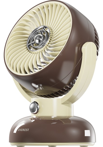 EFN12 Kahve 1200MAH 3 Hız Kademe LED Işıklı Retro Masaüstü USB Fan fırsatları