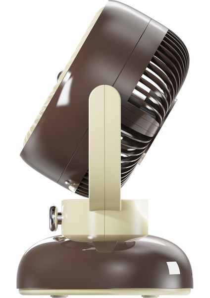 EFN12 Kahve 1200MAH 3 Hız Kademe LED Işıklı Retro Masaüstü USB Fan indirimleri