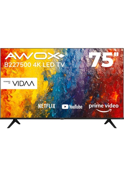 B227500 75" 190 Ekran Uydu Alıcılı 4K Ultra HD Smart VİDAA LED TV