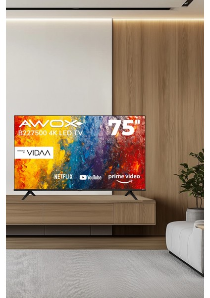 B227500 75" 190 Ekran Uydu Alıcılı 4K Ultra HD Smart VİDAA LED TV fiyatları
