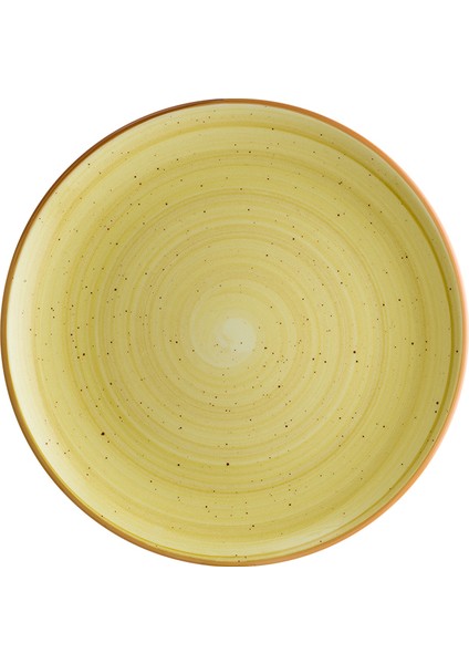 Amber Gourmet 21CM 12 Adet Porselen Düz Tabak Açık Kahverengi