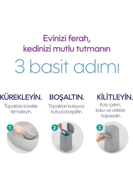 Yeni Nesil Ultra Koku Önleyici Kedi Kumu Çöp Kovası, Hediye Yedek Poşet modelleri