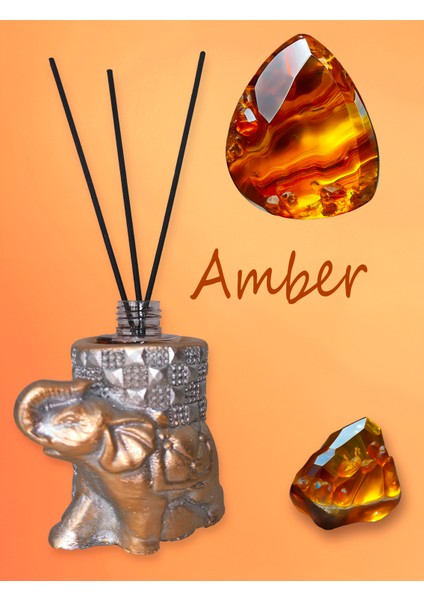 Amber Kokulu Oda Kokusu – Fil Biblo Tasarım 100 ml Çubuklu