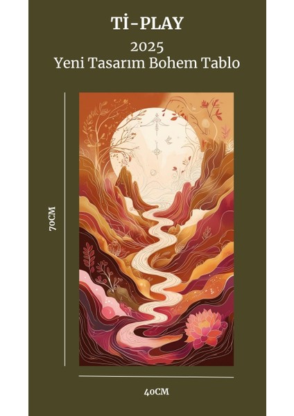 Bohem Tablo Rüya Manzarası Manevi, Sıcak Tonlar Bohem Duvar Sanatı Çerçevesiz Tablo fiyatları