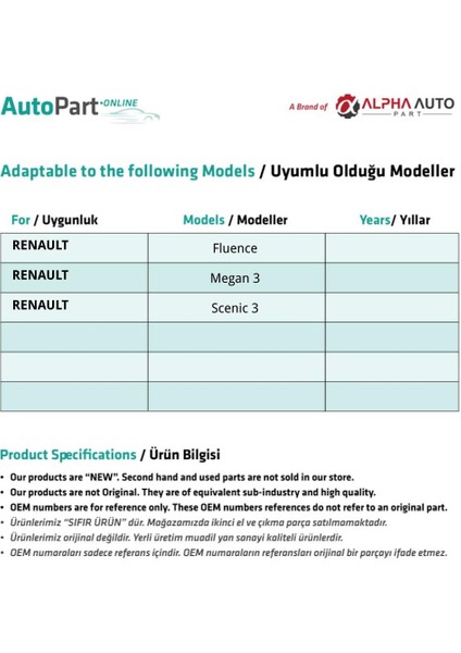 Renault Fluence, Megane 3, Scenic 3 için Debriyaj ve Fren Pedal Lastiği fiyatları