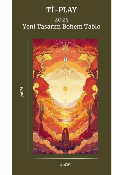 Bohem Tablo Rüya Manzarası Manevi, Sıcak Tonlar Bohem Duvar Sanatı Çerçevesiz Tablo fiyatları