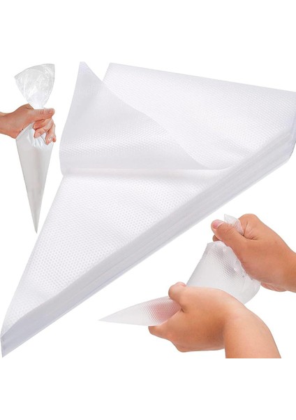 Tek Kullanımlık Şeffaf Naylon Krema Sıkma Torbası - 30 Cm. - 40 Adetlik 1 Paket fiyatları