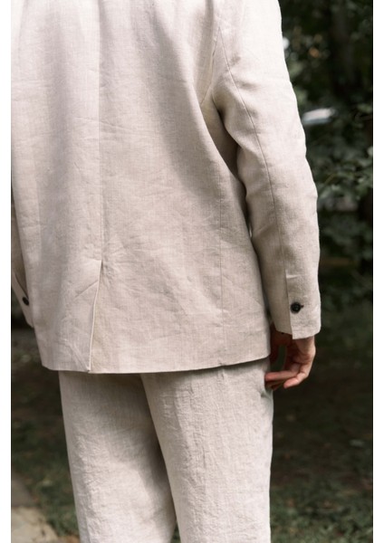 Carlo Naturel Keten Erkek Blazer