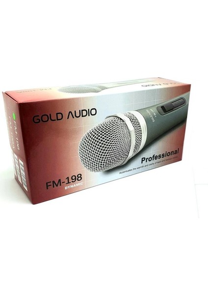 🎤 Gold Audio FM-198B Dinamik El Mikrofonu – 600 Ohm, 5 Metre Kablolu