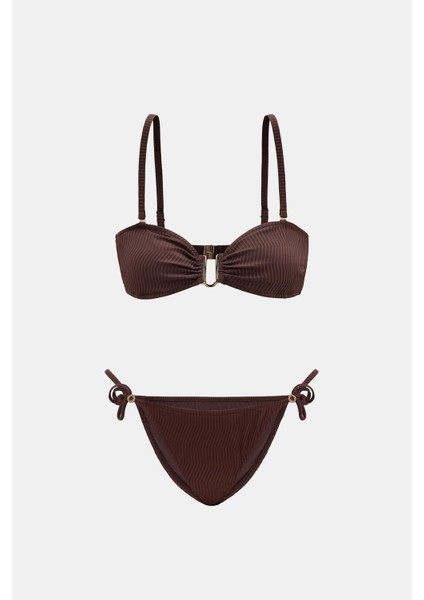 Assos Mocha Straplez Çıkarılabilir Pedli Yandan Ip Bağlamalı Bikini Takım