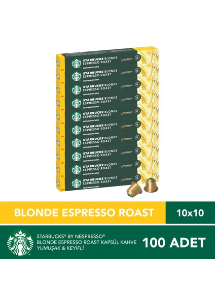 By Nespresso Blonde Espresso Kapsül Kahve 10 x 10 Adet