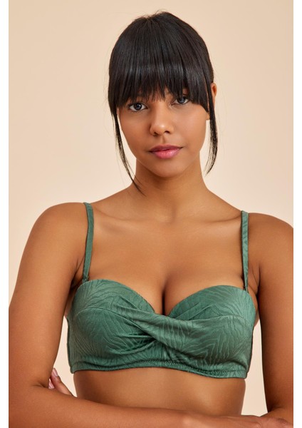 Bali Yeşil Balenli Dolgulu Straplez Push-Up Toparlayıcı Bikini Takım fiyatları