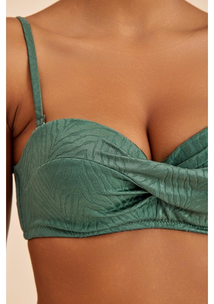 Bali Yeşil Balenli Dolgulu Straplez Push-Up Toparlayıcı Bikini Takım fırsatları