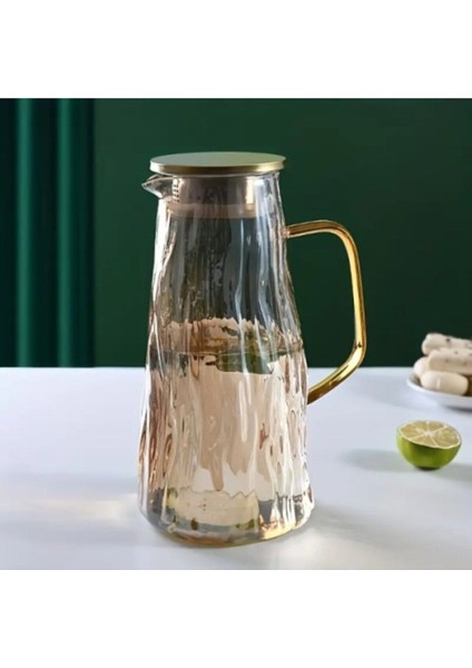 1800 ml Borosilikat Cam Sürahi – Paslanmaz Çelik Kapaklı – Isıya Dayanıklı Su ve Içecek Sürahisi modelleri