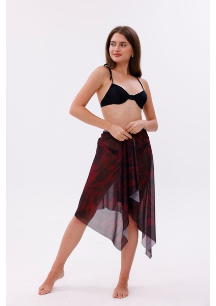 Iç Gösterir Transparan Pareo - Kırmızı Sis Model 150X95 cm modelleri