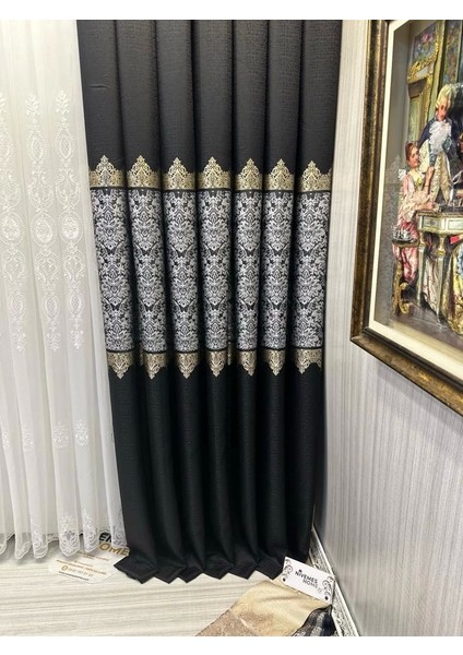 Nivemeshome FJ631749 V-924 Arora Siyah 1/3 Sık Pileli Fon Perde Apm modelleri