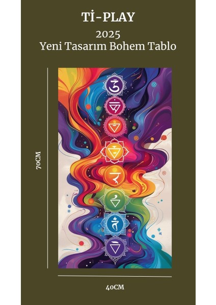 Bohem Tablo Çakra Spiritüel, Canlı Renkler Bohem Duvar Sanatı Çerçevesiz Tablo fiyatları