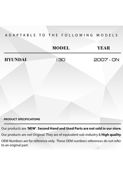Hyundai i30 için Sunroof Tamir Seti fiyatları
