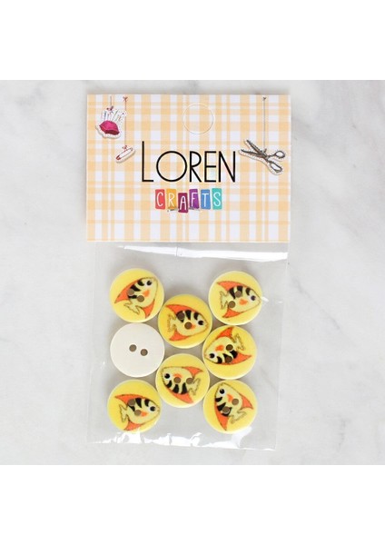 Loren Crafts 8'li Balık Düğme - 1165