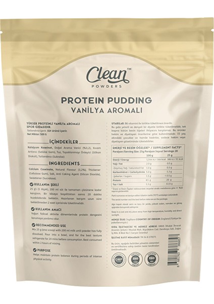 Protein Pudding 500 gr - Vanilya modelleri