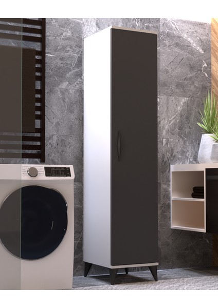 Vesso Tek Kapaklı Dolap Çok Amaçlı Dolap Banyo Dolabı Mutfak Dolabı Kiler Dolabı Raflı Dolap