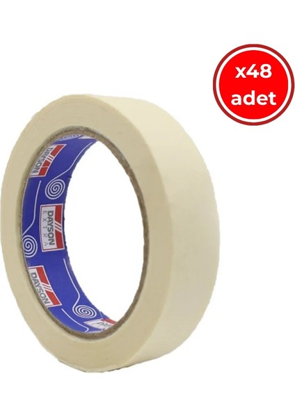 Maskeleme Bandı, 48 Adet, 36 mm 35 M, Beyaz, Iz Bırakmaz