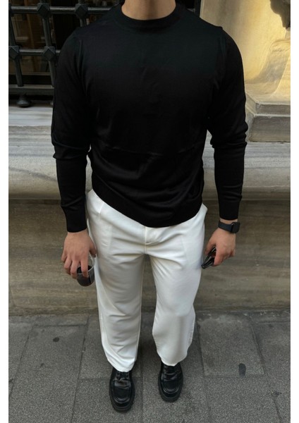 Erkek Standart Fit Normal Kesim Bisiklet Yaka Triko Kazak fiyatları