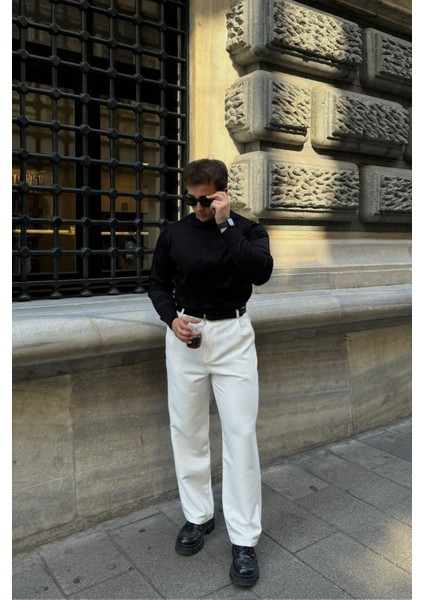 Erkek Standart Fit Normal Kesim Bisiklet Yaka Triko Kazak modelleri