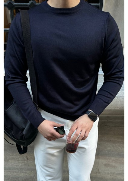 Erkek Standart Fit Normal Kesim Bisiklet Yaka Triko Kazak fırsatları