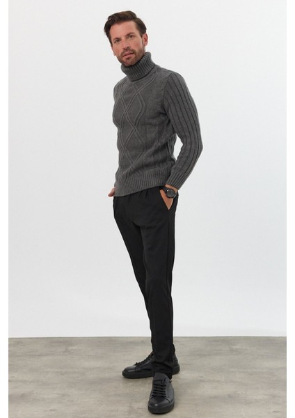 Erkek Saç Örgülü Baklava Desenli Tam Balıkçı Fitilli Kalın Triko Kazak fiyatları