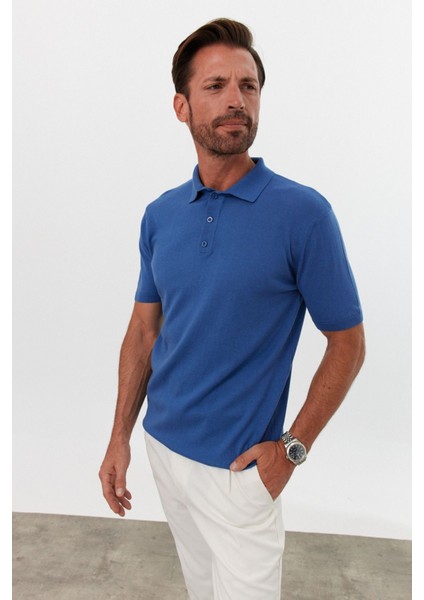 Erkek Polo Yaka Basic Kısa Kollu Yazlık Triko Tişört
