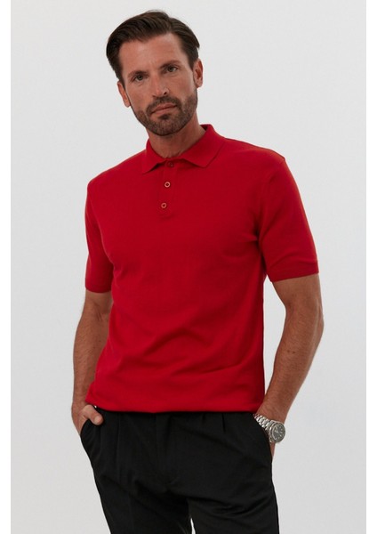 Erkek Polo Yaka Basic Kısa Kollu Yazlık Triko Tişört